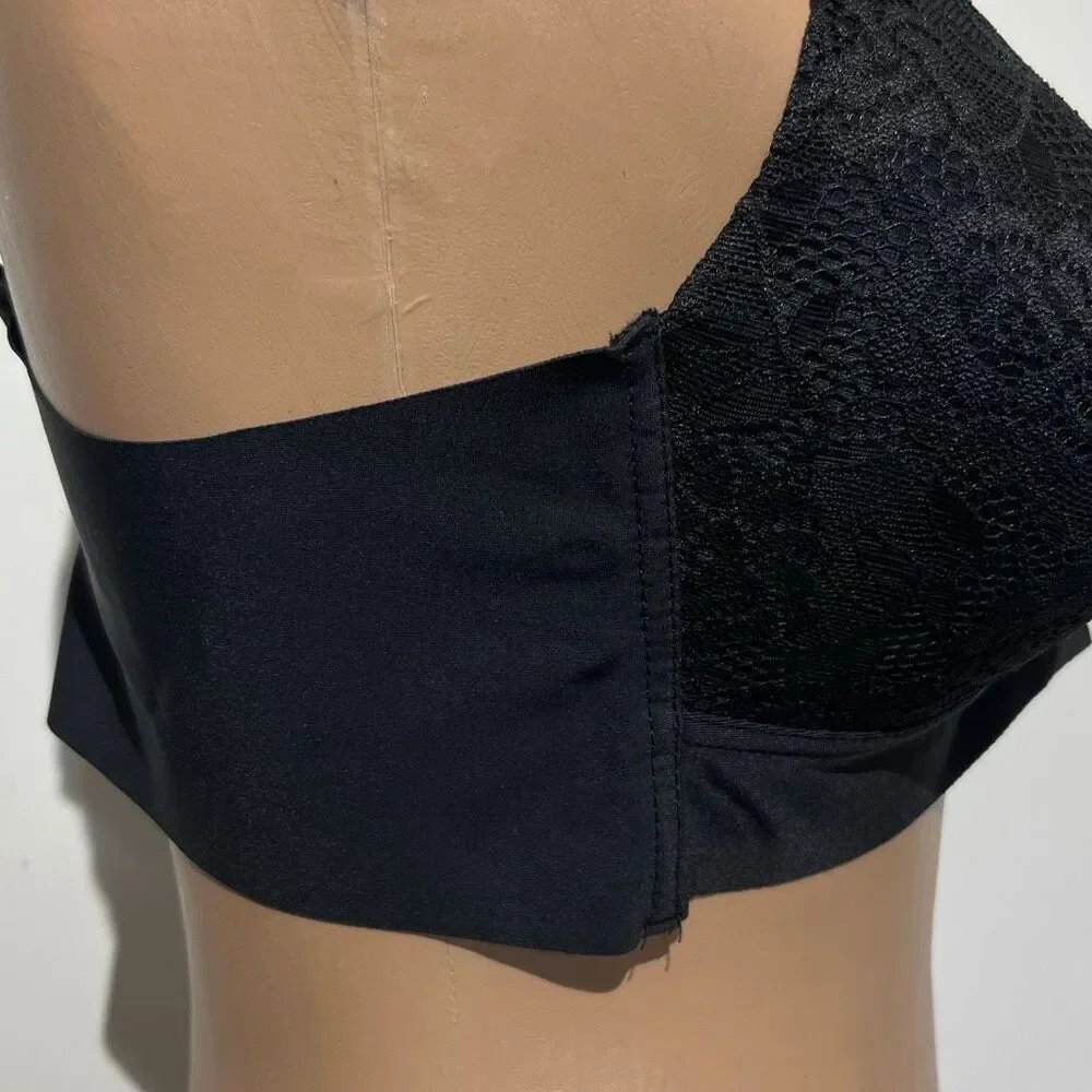 Catherine Malandrino‎ Women's Black Lace Overlay Wireless Padded Bra Size 38C